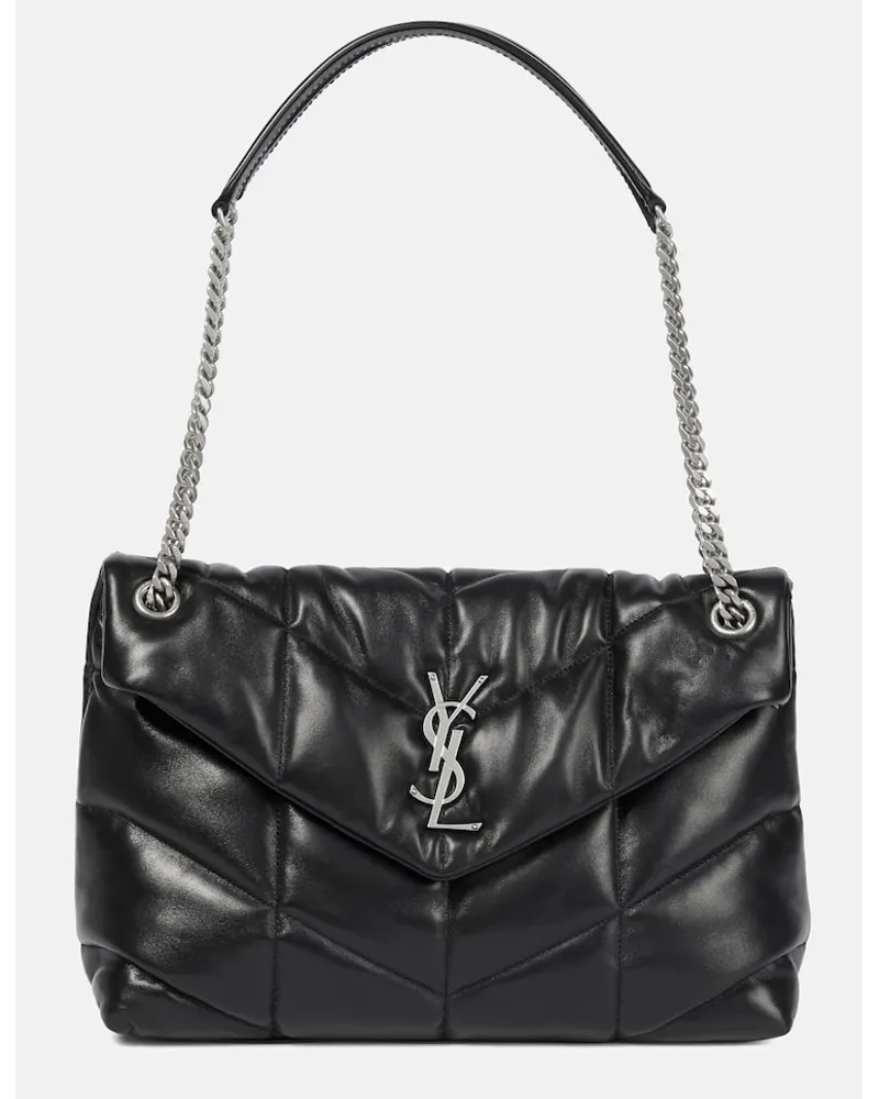 Saint Laurent Borsa Puffer Medium in pelle Nero