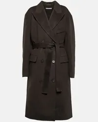 Acne Studios Cappotto doppiopetto in lana e alpaca Grigio