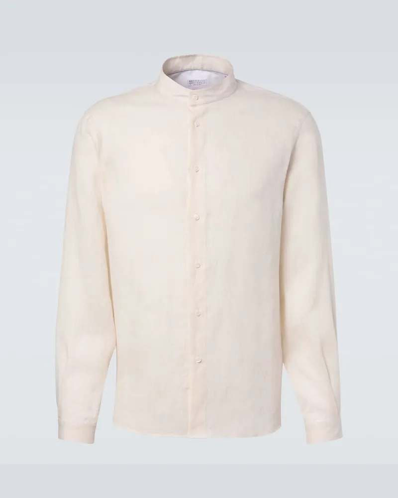 Brunello Cucinelli Camicia in lino Bianco
