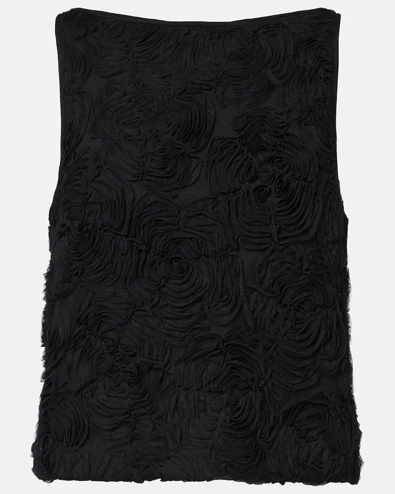 ROTATE Birger Christensen Top con stampa floreale Nero