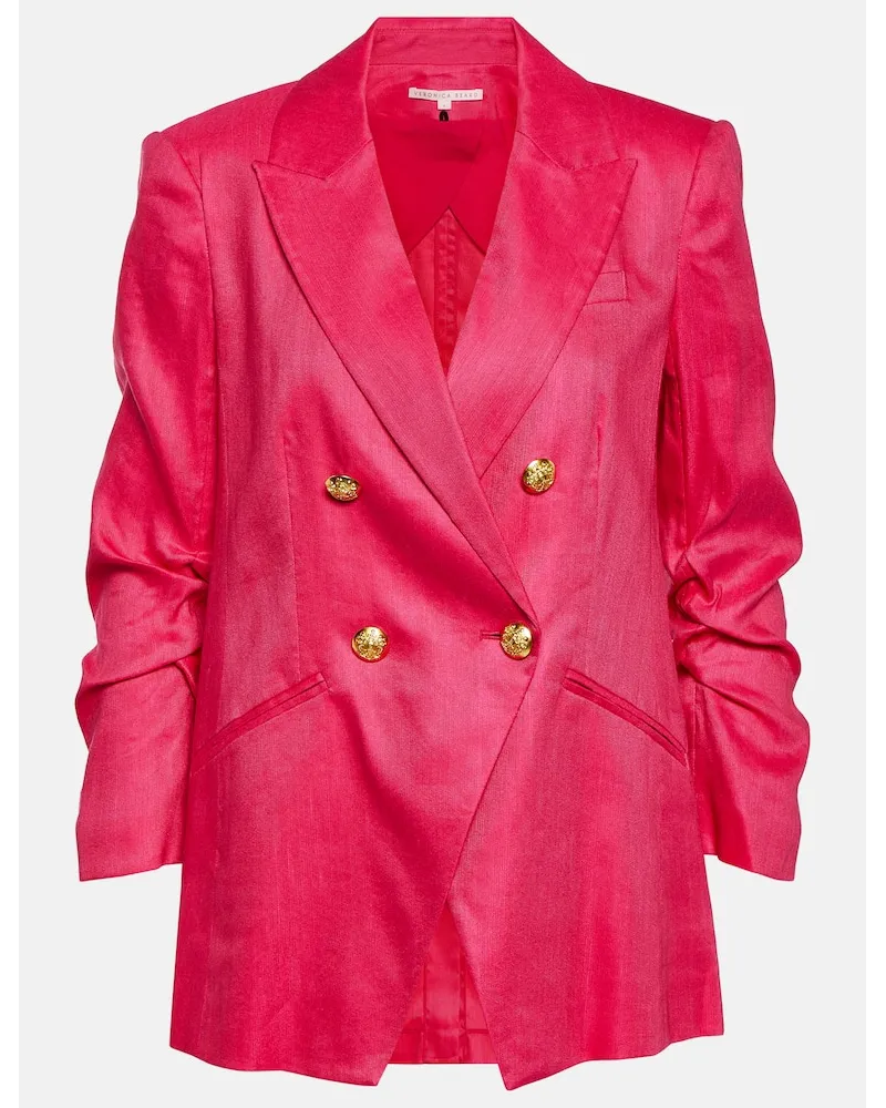 Veronica Beard Blazer Dickey Hirsch in misto lino Rosa