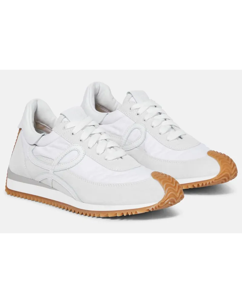 Loewe Sneakers Flow Runner in suede Bianco