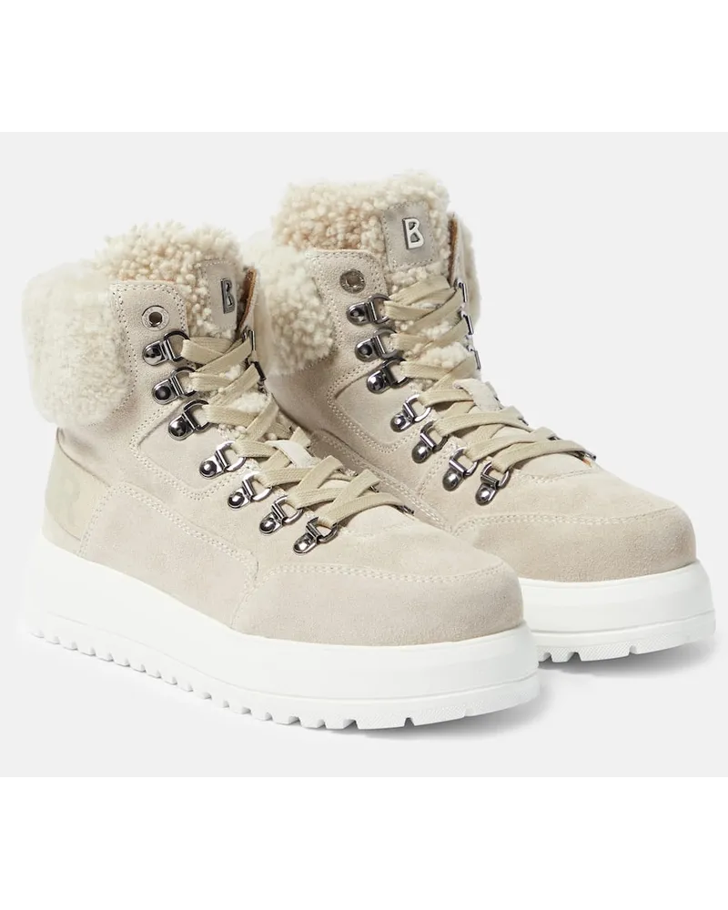 Bogner Stivaletti Antwerp in suede e shearling Bianco