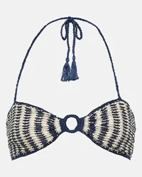 Anna Kosturova Top bikini in crochet di cotone Blu