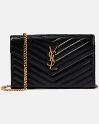 Saint Laurent Clutch portafoglio Cassandre in pelle Nero