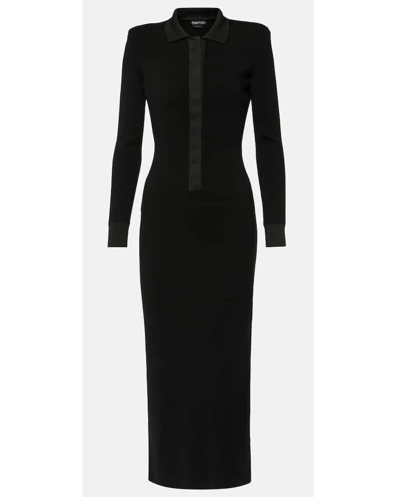 Tom Ford Abito lungo in misto lana e seta Nero