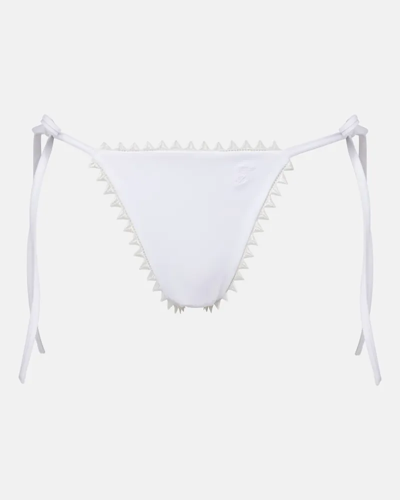 Jacquemus Slip bikini Picot con ricamo Bianco