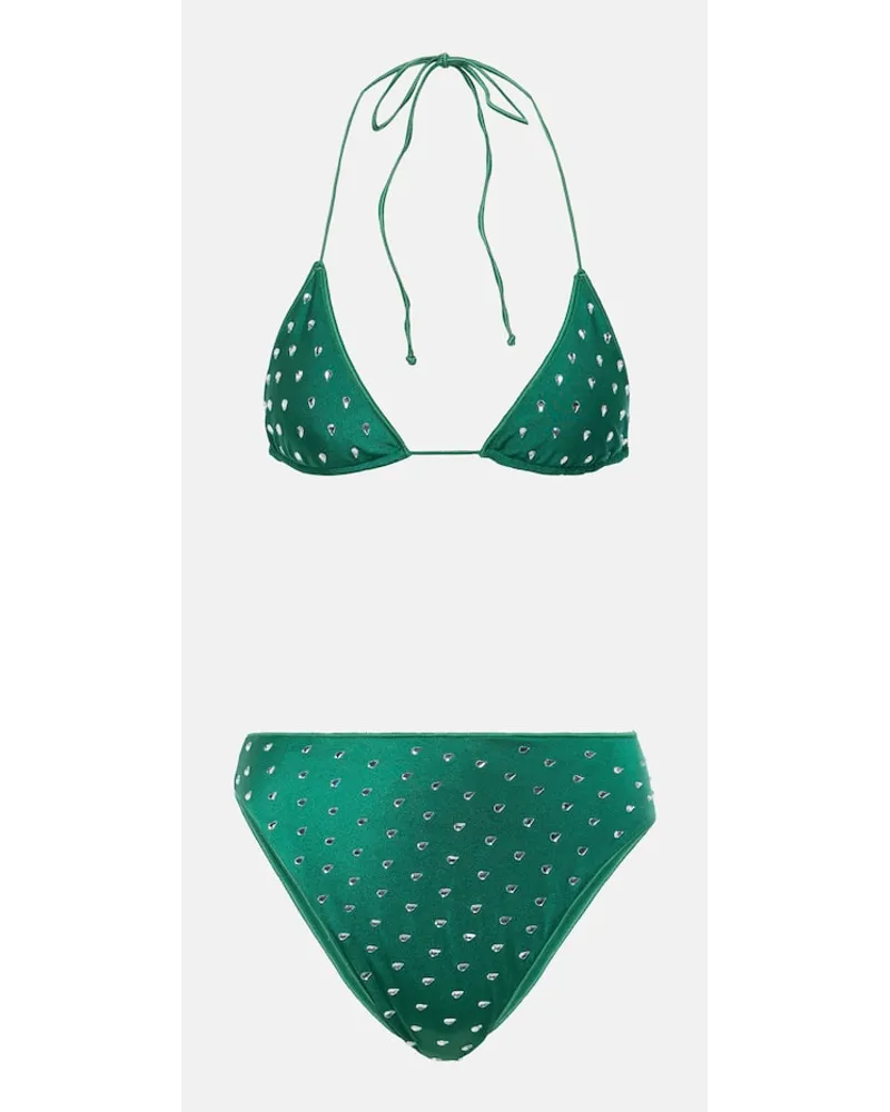 Oséree OsÃ©ree Bikini Gem con cristalli Verde