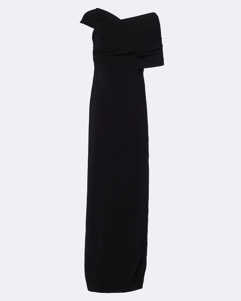 Oscar de la Renta Abito lungo asimmetrico in crêpe Nero