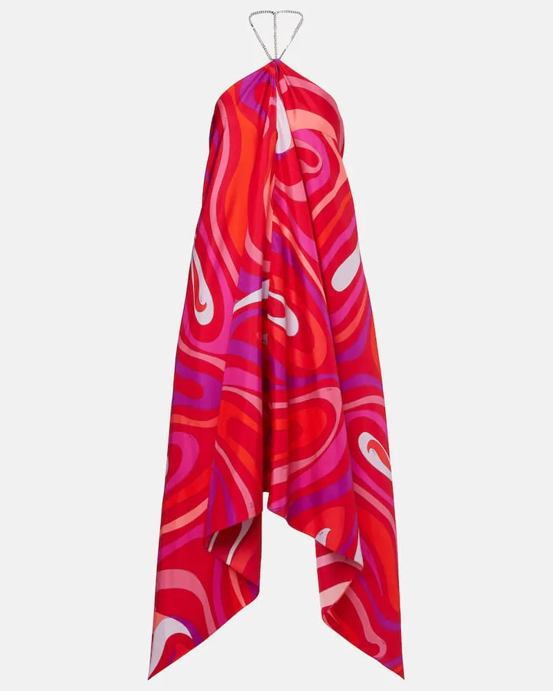 Emilio Pucci Abito corto Marmo in seta Multicolore