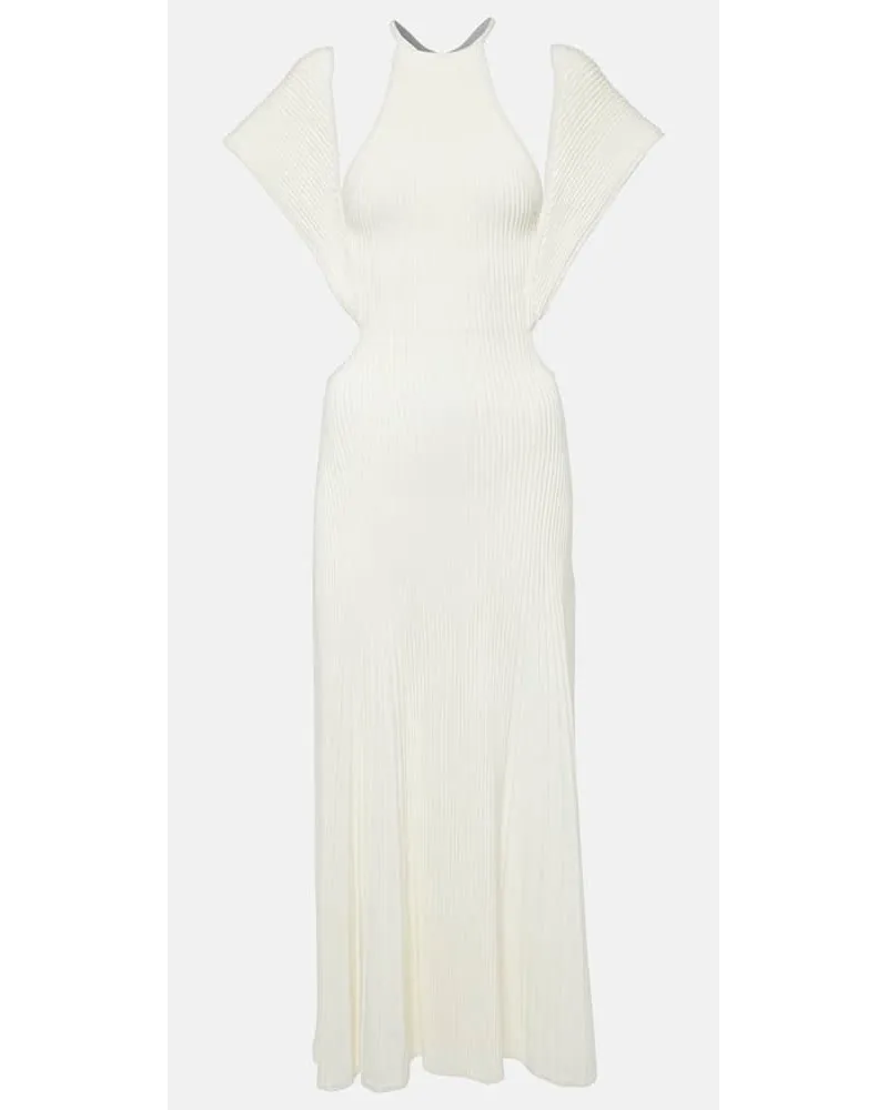 Chloé ChloÃ© Abito lungo in lana con cut-out Bianco