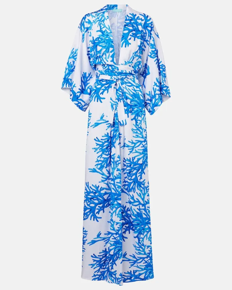 Melissa Odabash Abito lungo Eloise con stampa Blu