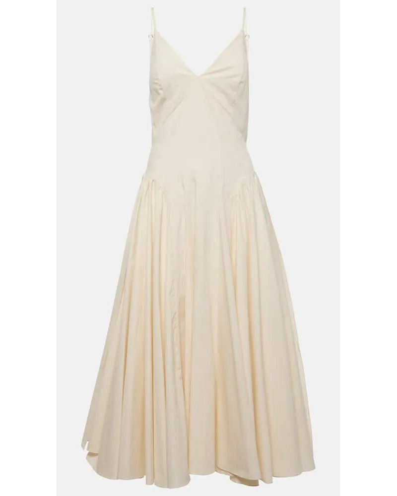 TOVE Abito midi Solene in popeline di cotone Bianco