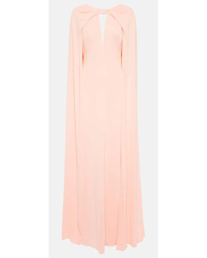 Monique Lhuillier Abito lungo in raso Rosa