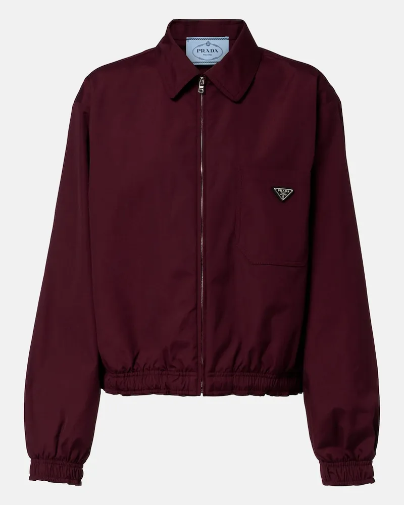 Prada Giacca blouson con logo Borgogna