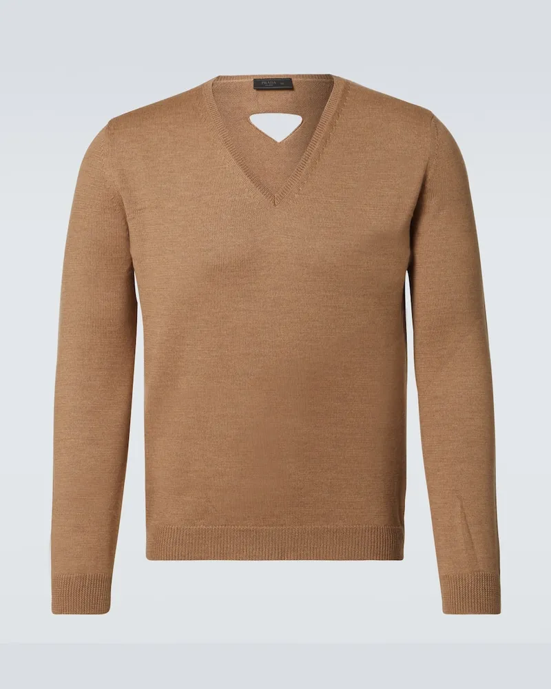 Prada Pullover in lana vergine Marrone