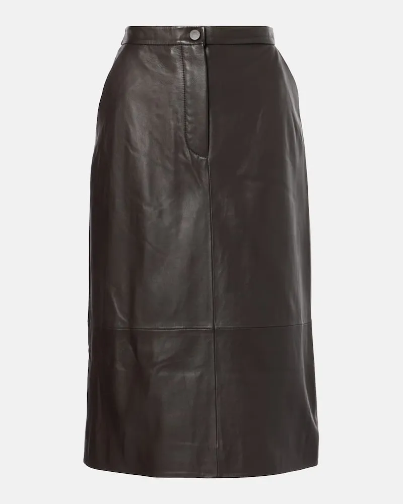 Yves Salomon Gonna midi in pelle Marrone