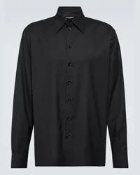 Dolce & Gabbana Camicia in lana e seta Nero