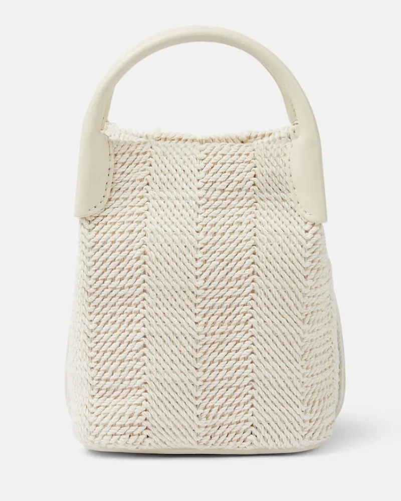 Loro Piana Secchiello Bale Micro con pelle Bianco