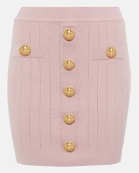 Balmain Minigonna in maglia a vita alta Rosa