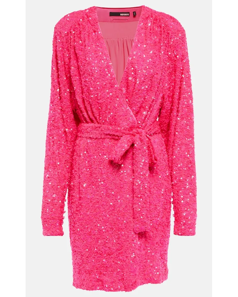 ROTATE Birger Christensen Miniabito con paillettes Rosa