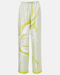 Tory Burch Pantaloni a gamba larga in seta Verde