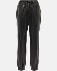 Brunello Cucinelli Pantaloni regular in pelle Nero