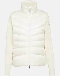 Moncler Cardigan in lana imbottito Bianco