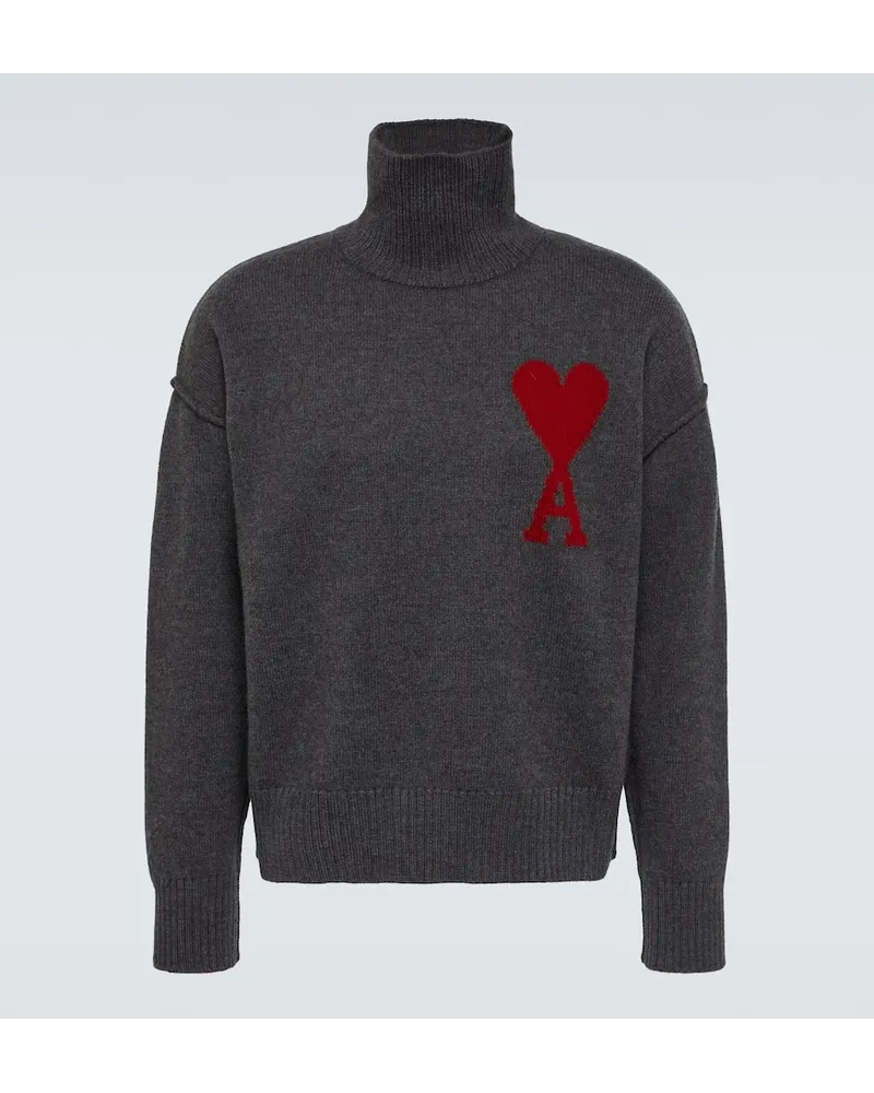 AMI Paris Dolcevita Ami De CÅur in lana vergine Grigio
