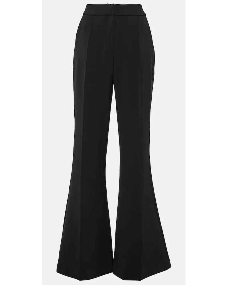 Elie Saab Pantaloni flared in cady Nero