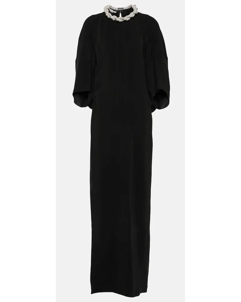 Stella McCartney Abito lungo con perline Nero