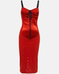 Dolce & Gabbana Abito midi con lacci Rosso