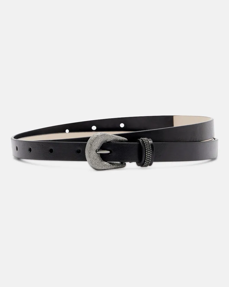 Brunello Cucinelli Cintura Monili in pelle Nero