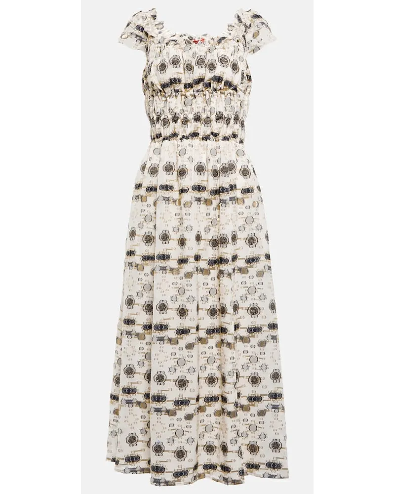 Altuzarra Abito midi in misto seta Bianco