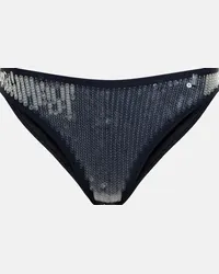 Jean Paul Gaultier Slip bikini con paillettes Blu