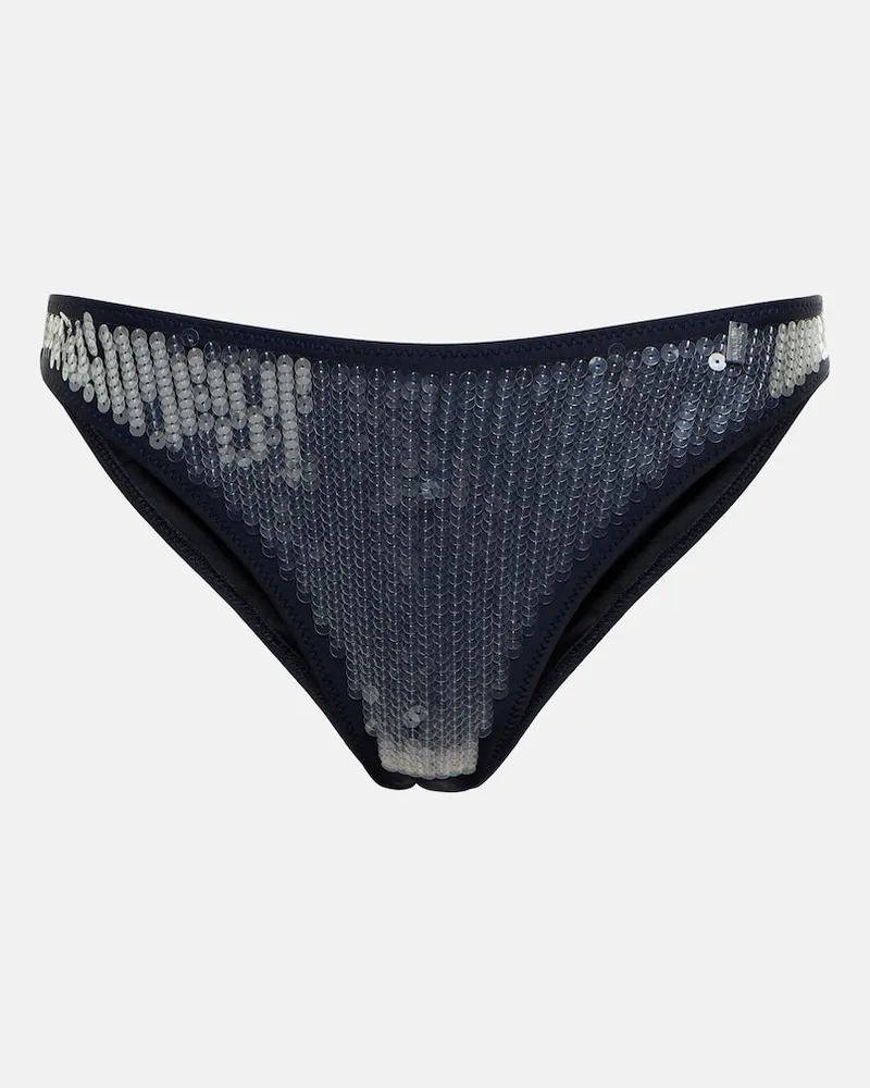 Jean Paul Gaultier Slip bikini con paillettes Blu