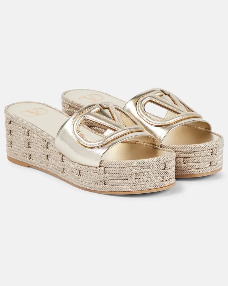 Valentino Garavani Sandali VLogo Signature in pelle metallizzata Metallizzato