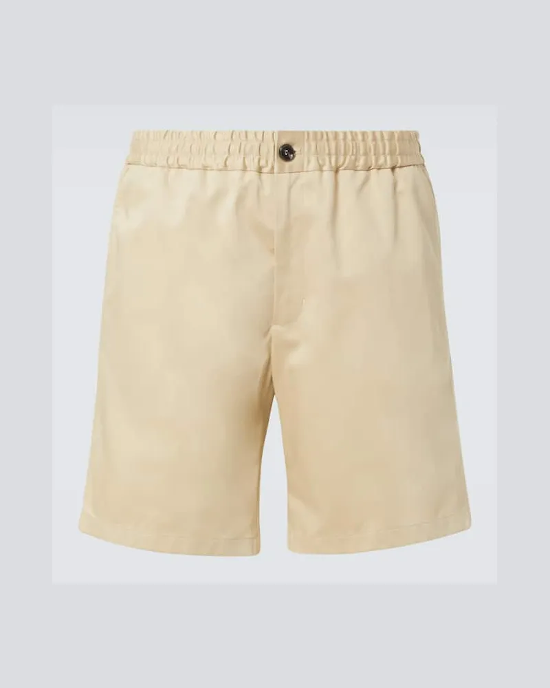 AMI Paris Shorts in raso di cotone Giallo