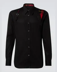 Alexander McQueen Camicia in popeline di cotone Nero