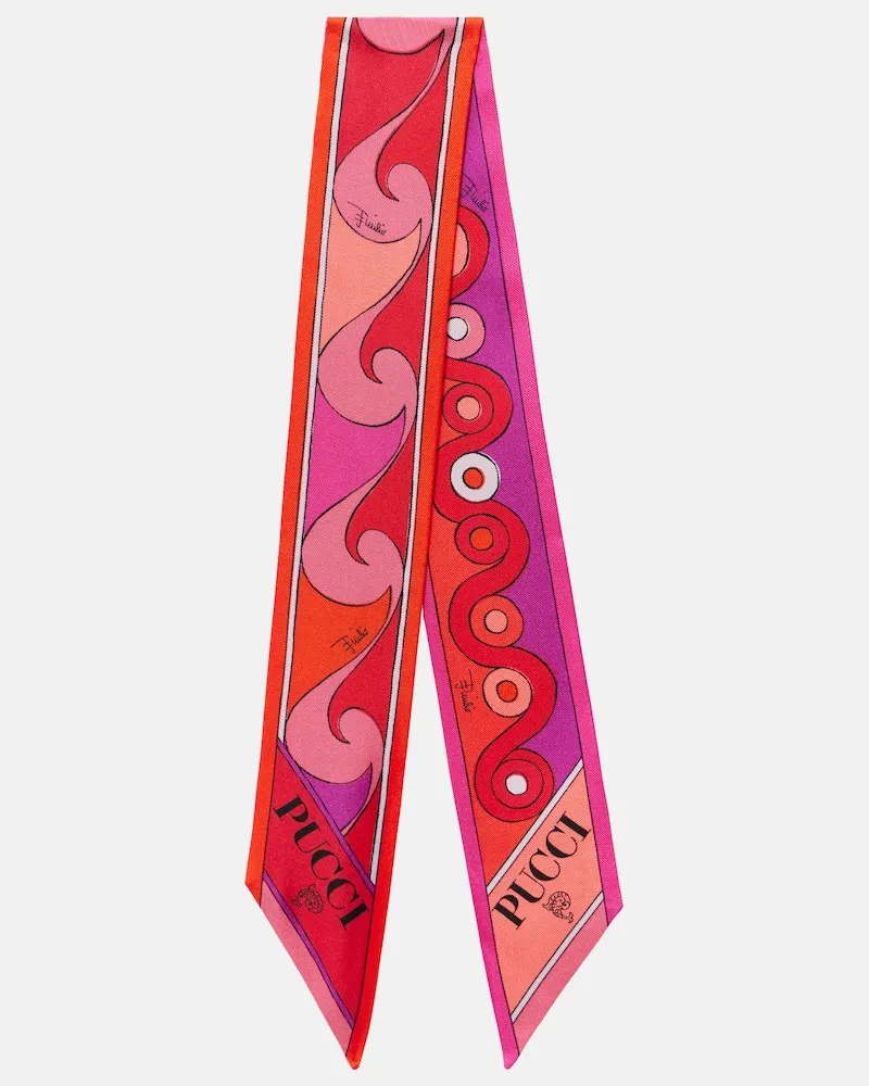 Emilio Pucci Sciarpa Iride in twill di seta Multicolore