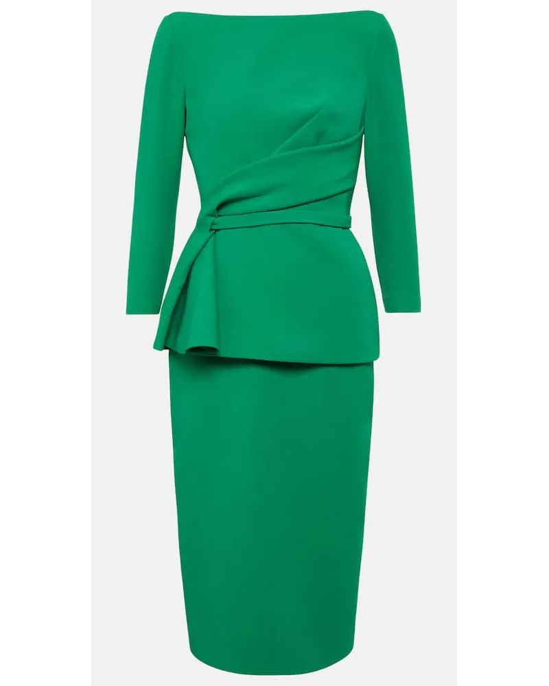 Safiyaa Abito midi in crÃªpe con volant Verde