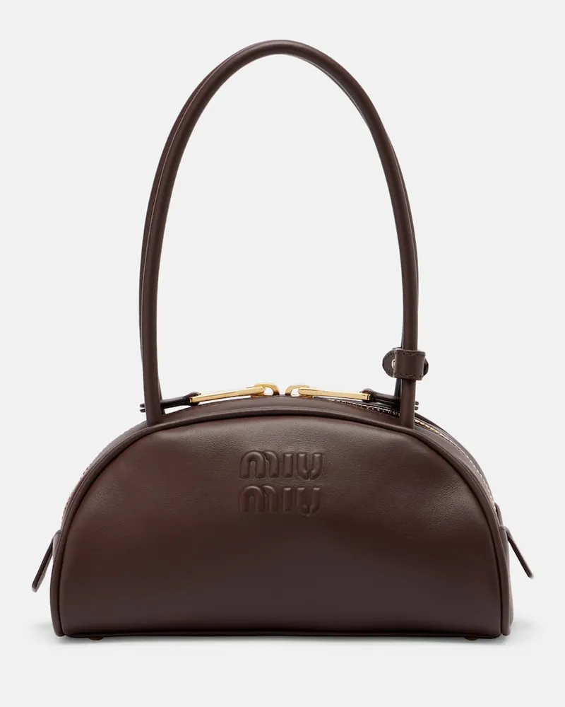 Miu Miu Borsa a spalla Beau Small in pelle Marrone