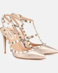 Valentino Garavani Pumps slingback Rockstud in pelle metallizzata Metallizzato