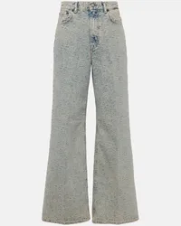 Acne Studios Jeans a gamba larga Monogram a vita alta Blu