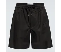 Shorts in twill di cotone con logo