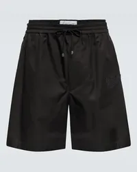 Valentino Garavani Shorts in twill di cotone con logo Nero