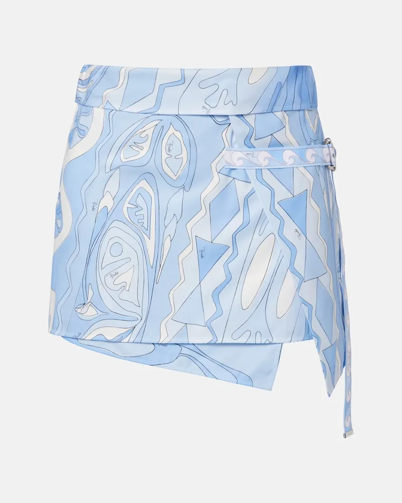 Emilio Pucci Gonna Angoli in cotone a portafoglio Blu
