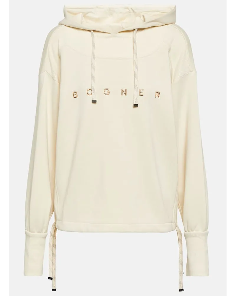 Bogner Felpa Charlet in jersey con cappuccio Bianco