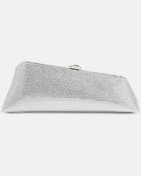 ATTICO Clutch Long Night in pelle con cristalli Argento