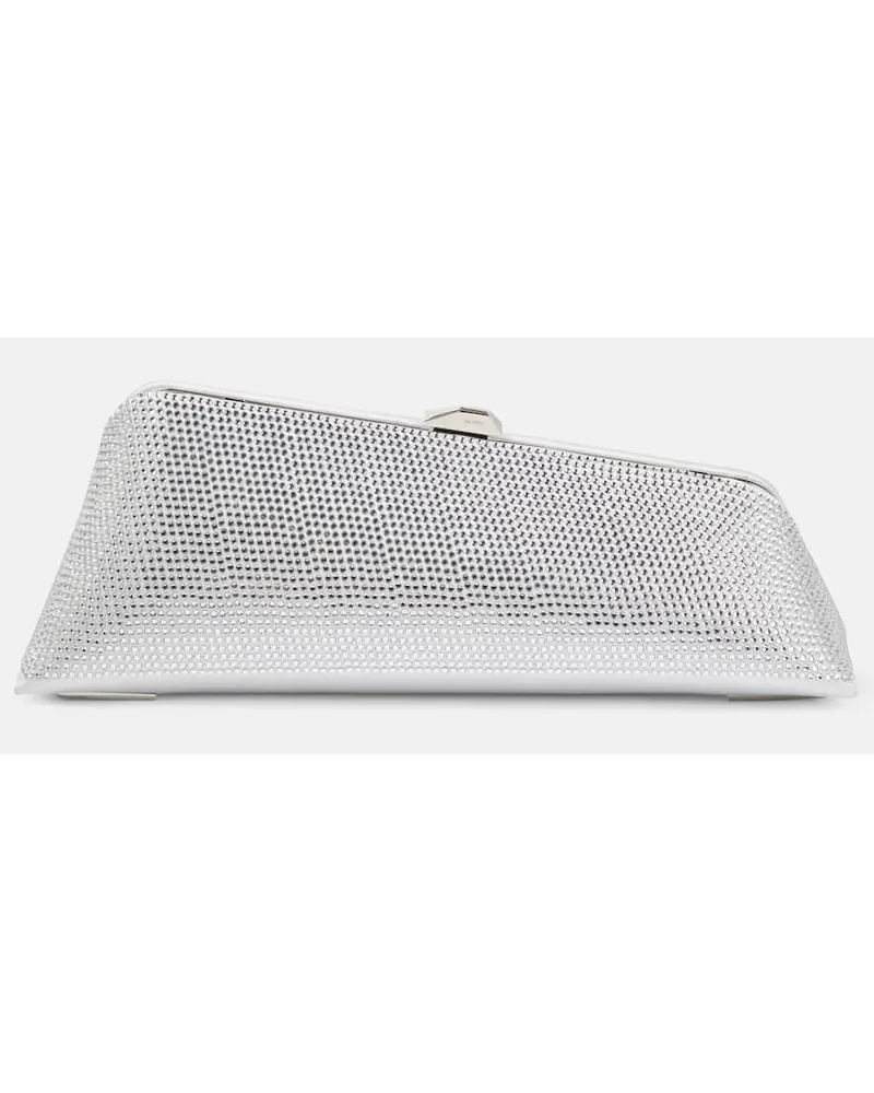 ATTICO Clutch Long Night in pelle con cristalli Argento